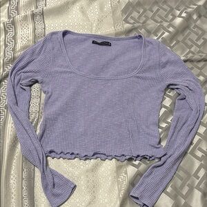 Abercrombie and Fitch Crop Top Ribbed Lavender